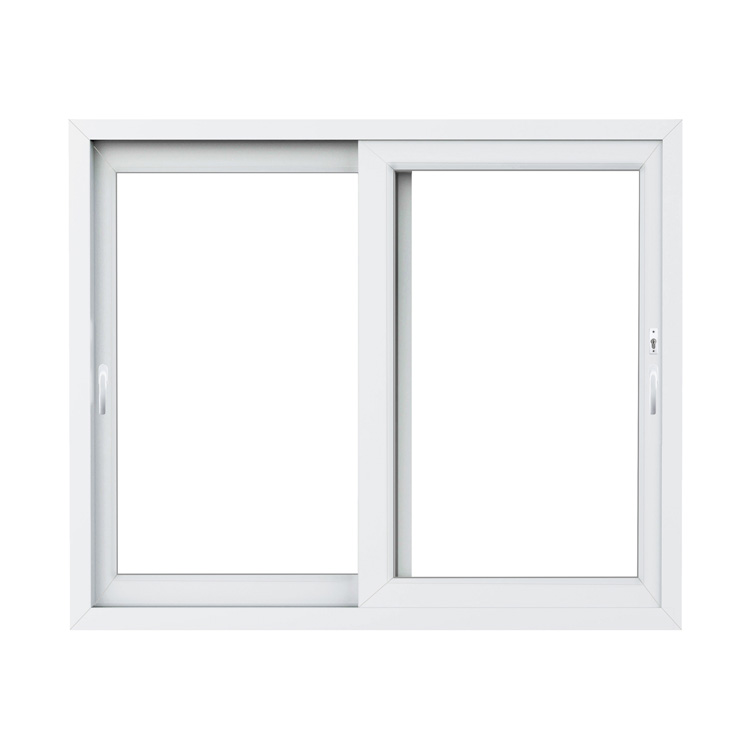 Fenêtre coulissant double PVC blanc avec cylindre L2500 x H2100mm