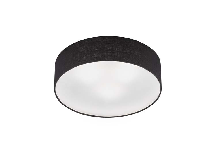 Plafonnier noir lin lampe excl 3xE14 diam 45cm