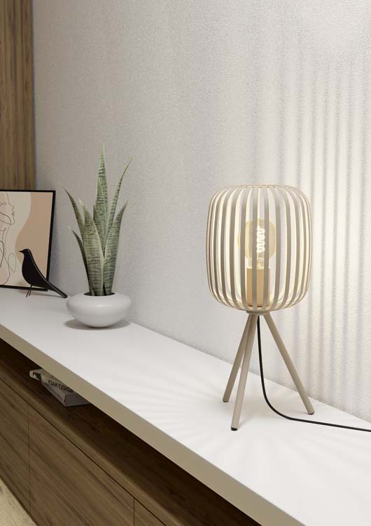 Lampe de table Roma E27 couleur sable/beige H43,5CM