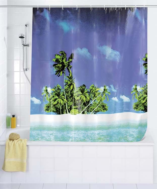 Rideau de douche Wenko Palm Beach 180 x 200 cm