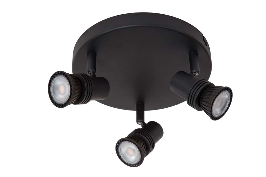 Lucide KIANTI - Spot plafond - Ø 21 cm - 3xGU10 - Noir