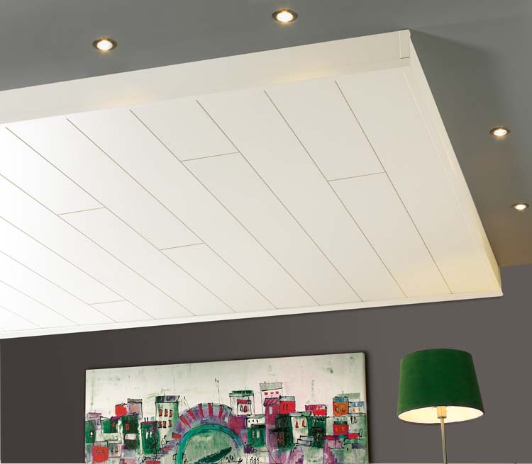 Panneau pour plafond mdf 203x1300x8 mm blanc uni