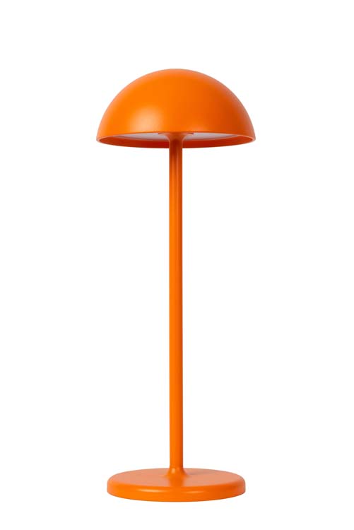 Lucide JOY - Oplaadbare Tafellamp Buiten - Accu/Batterij - Ø 12 cm - LED Dimb. - 1x1,5W 3000K - IP54 - Oranje