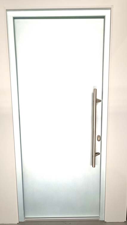 Porte extérieure pvc avec finition alu Lepo blanc L980 X H2180 mm D