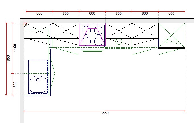 Blokkeuken 16B Premium 3650x1650mm