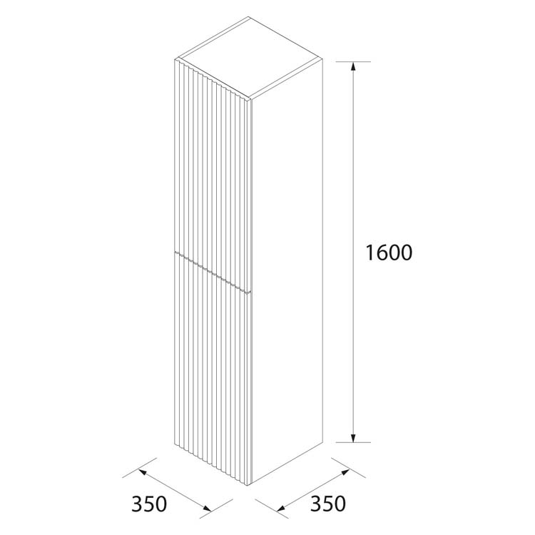 Kolomkast Soetkin notelaar 350 mm 2 deuren