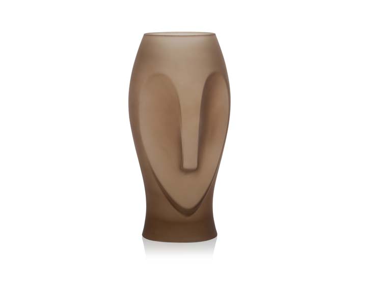Vase en verre brun mat 16x30 cm