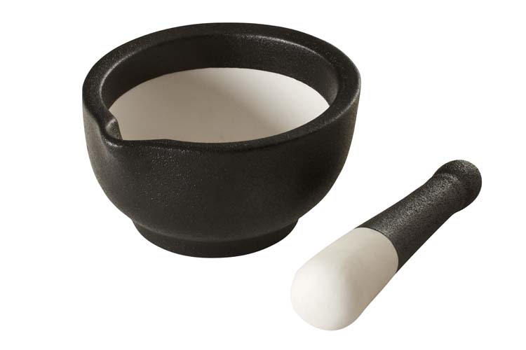 Mortier et pilon porcelain noir