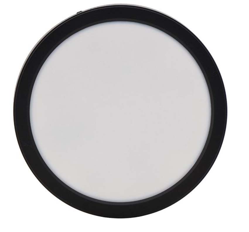 Plafonnier rond noir LED 22.5 cm 18W 2100 lumen 4000K