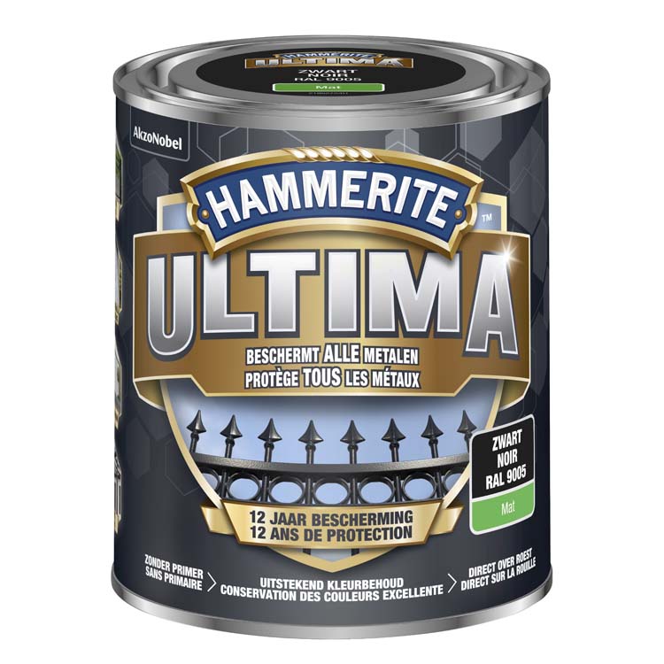 Hammerite ultima mat zwart 750ml