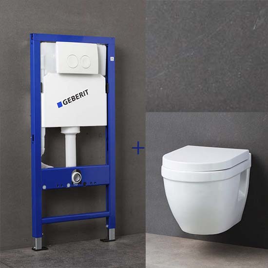 Toilet Shark 1 wit + soft-close bril + inbouwreservoir UP100