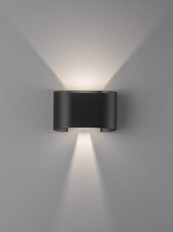 Applique murale 2x LED 3W - H 12 cm - Noir