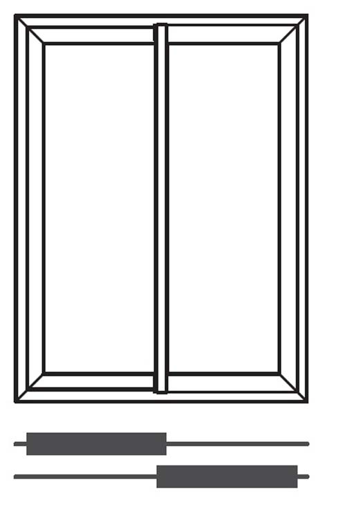 Fenêtre coulissant Belio alu anthra - 2 vantaux / 2 rails sur mesure