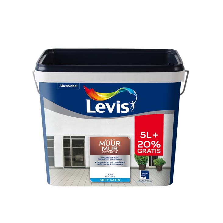 Levis gevel wit 5L+20% gratis