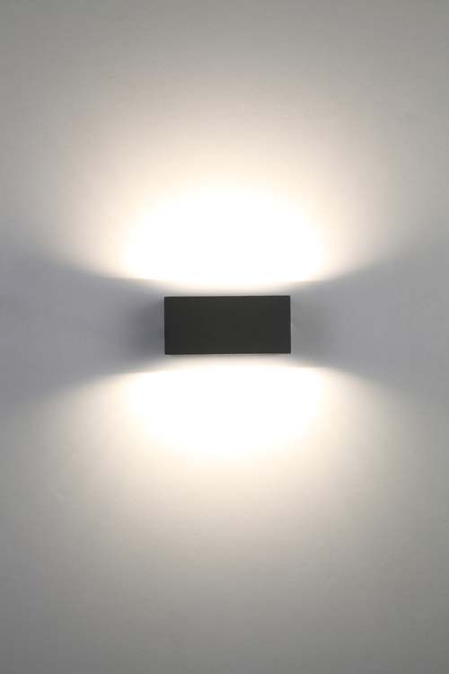 Ecl. ext. applique murale LED up&down gris foncé 3000K 700LM 10.5W