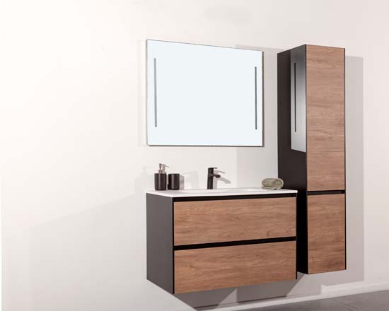 Meuble lavabo Molly look bois simple 894x455x580mm