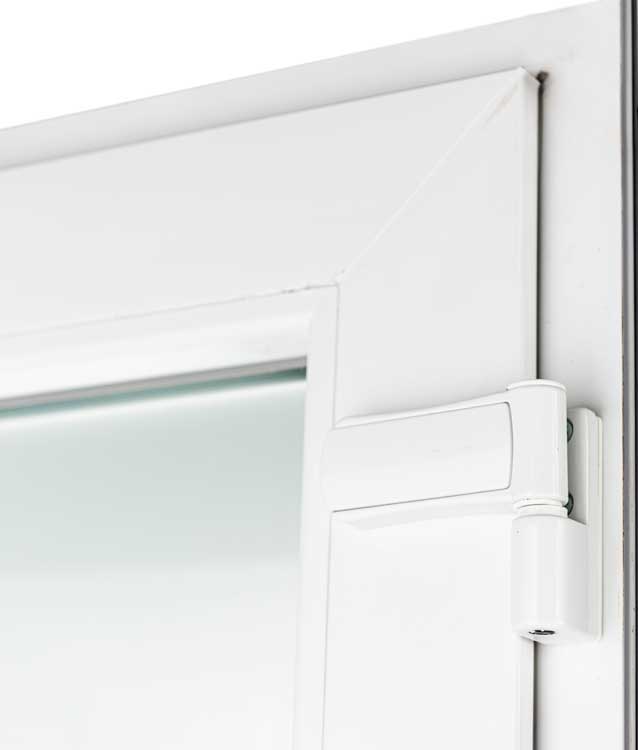 Porte extérieure pvc blanche/blanche double demi-vitrée D SUR MESURE