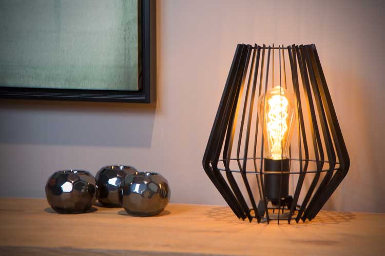 Lucide REDA - Lampe de table - E27 - Noir