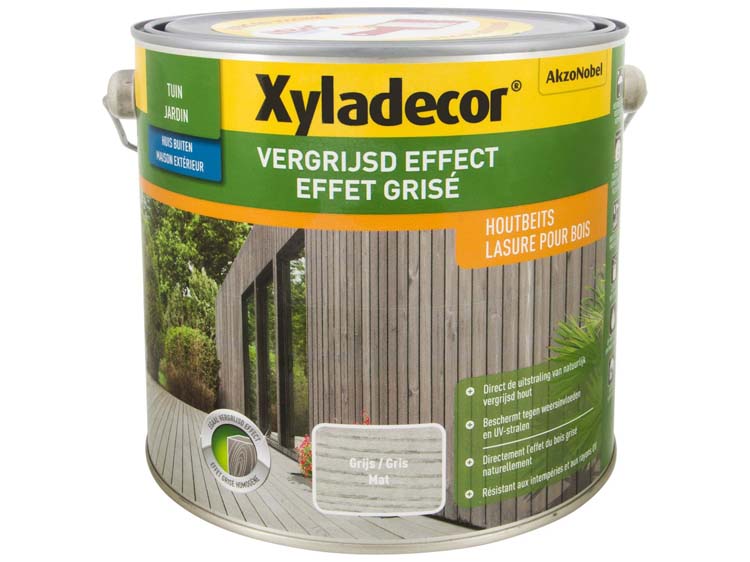 Xyladecor houtbeits vergrijsd effect 2,5l grijs