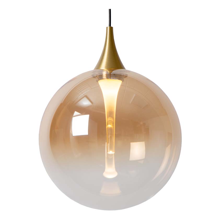 Lucide GISELA - Hanglamp - Ø 36 cm - LED Dimb. - 3x4,3W 2700K - Amber