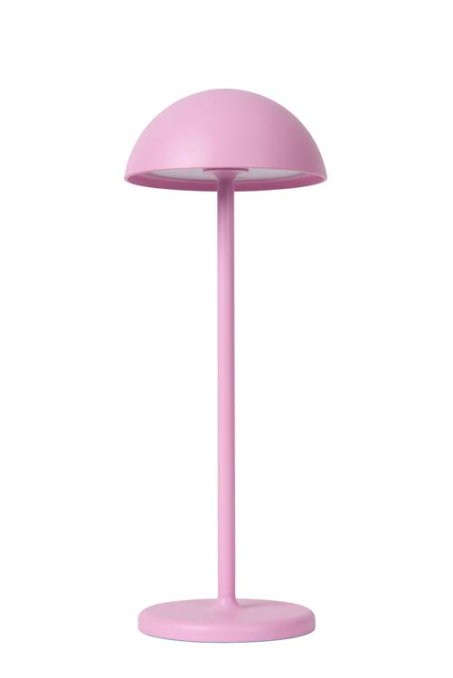 Lucide JOY - Lampe de table Extérieur Rechargeable - Batterie - Ø 12 cm - LED Dim. - 1x1,5W 3000K - IP54 - Rose