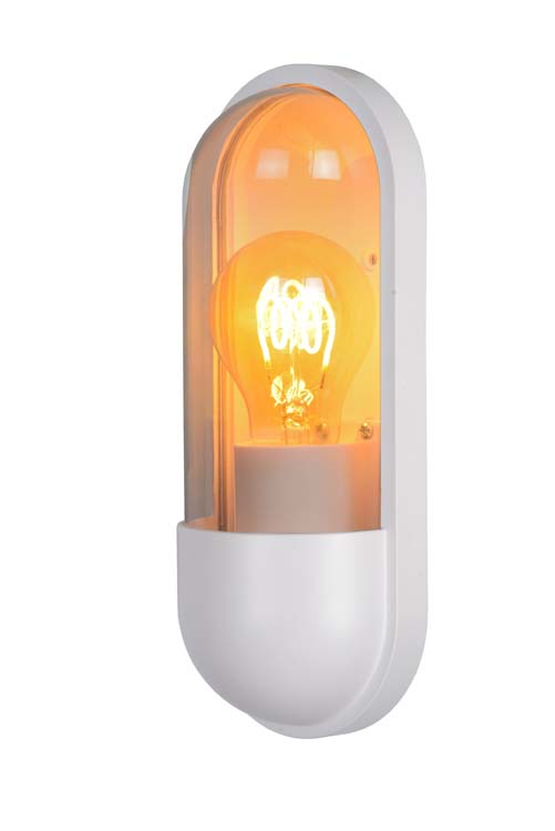 Lucide CAPSULE - Wandlamp Buiten - 1xE27 - IP65 - Wit