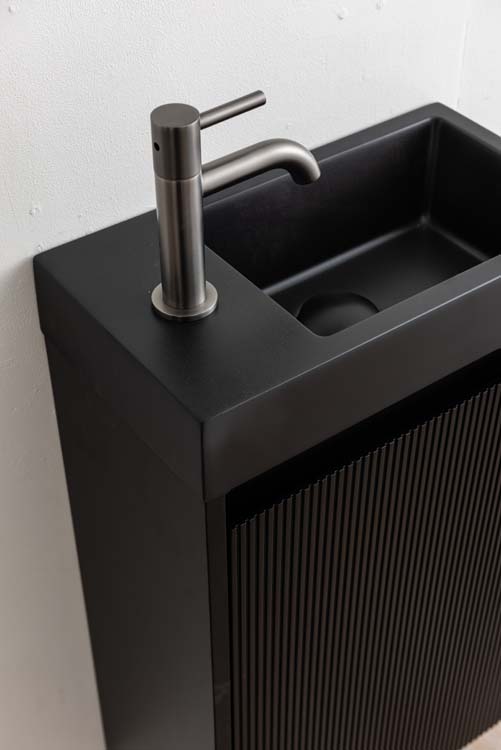 Meuble de toilette Windsor2  noir lavabo noir mat 400mm