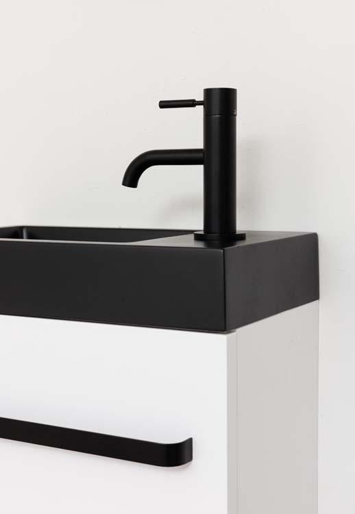 Meuble Brian blanc mat 400 mm lavabo noir mat