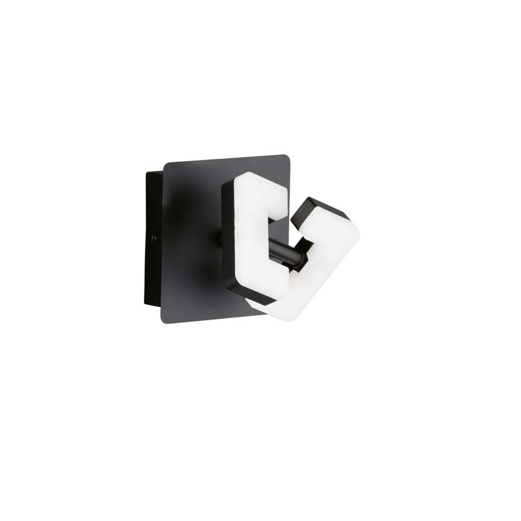 Spot mural Yar LED 4,5W 3000K 11x11cm noir