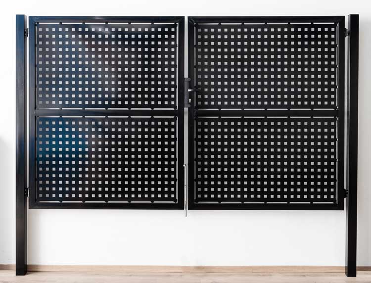 Portail perforé acier noir 175x300cm