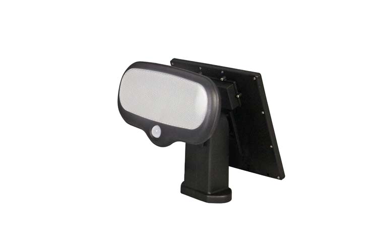 Solar LED straler Foggia zwart met bewegingssensor 500 lumen