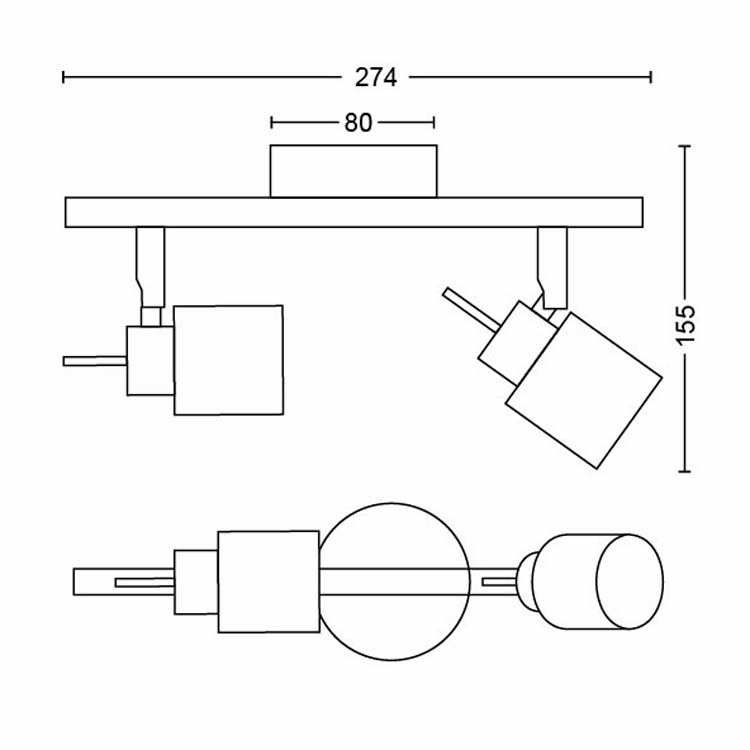 Spot en applique Blanc 2x35W