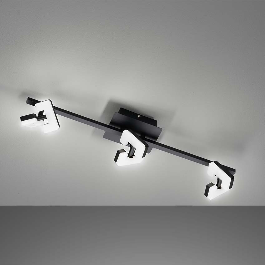 Plafonnier Yar Led 3x4,5W 3000K L60cm noir