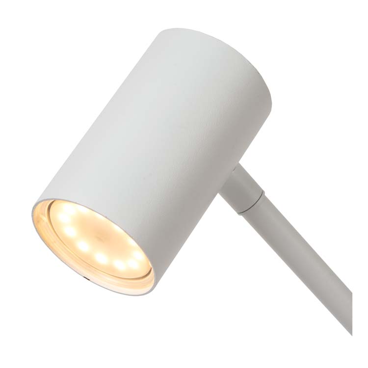 Lucide TIPIK - Oplaadbare Leeslamp - Accu/Batterij - LED Dimb. - 1x3W 2700K - 3 StepDim - Wit