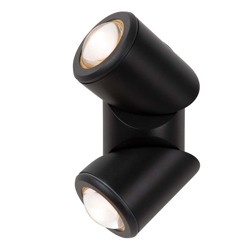 Lucide ERIN - Wandspot / Wandlamp Binnen/Buiten - LED - 2x5W 2700K - IP65 - Zwart