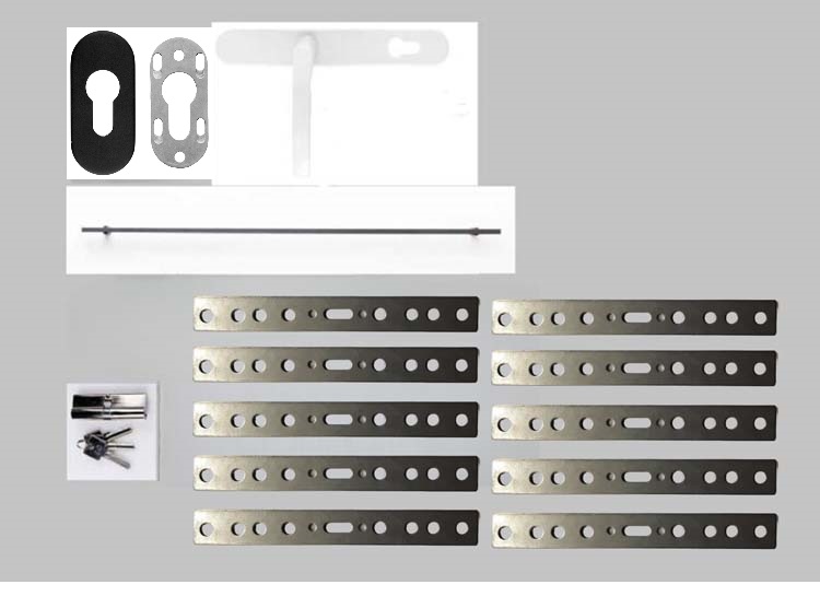 Toebehoren compleet zwart/wit met trekker van 1800mm