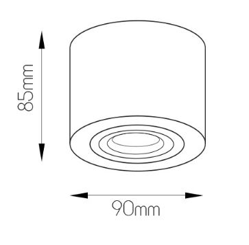 Opbouwspot rond zandwit GU10 max 50W