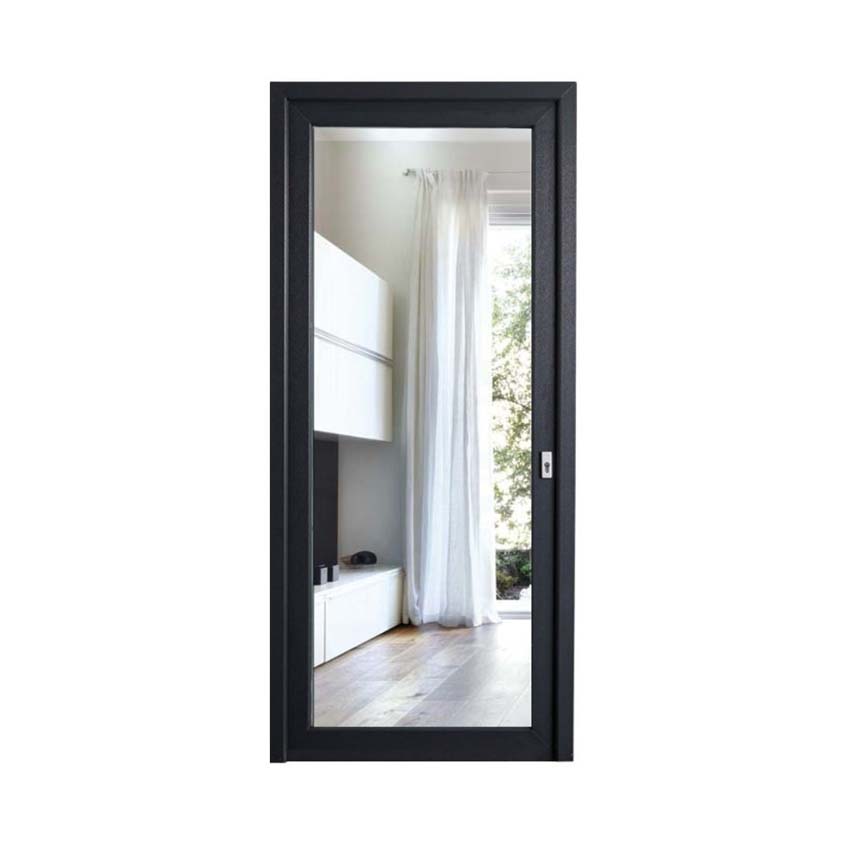 Porte extérieure pvc antra/blanche 980 x 2180 mm verre clair D