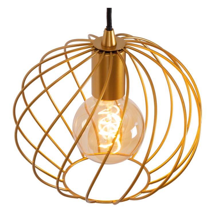 Lucide DANZA - Hanglamp - Ø 50 cm - 3xE27 - Mat Goud / Messing