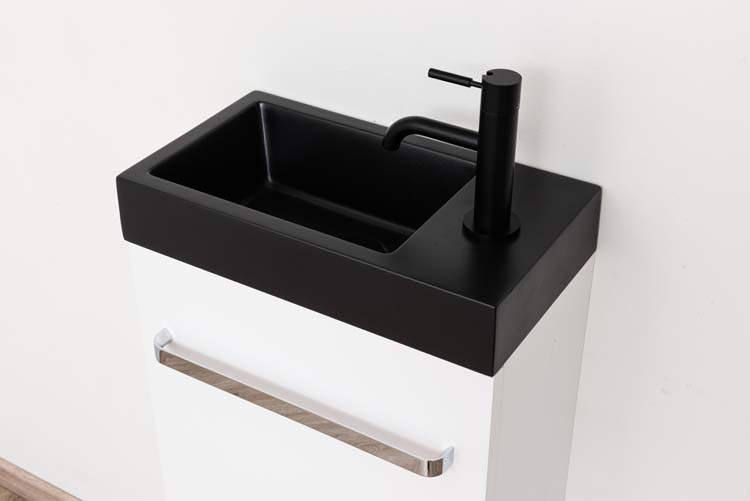 Meuble Brian blanc mat 400 mm lavabo noir mat