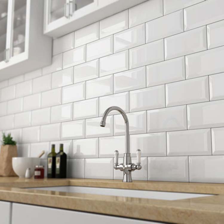 Carrelage de mur Metro blanc 10x20cm