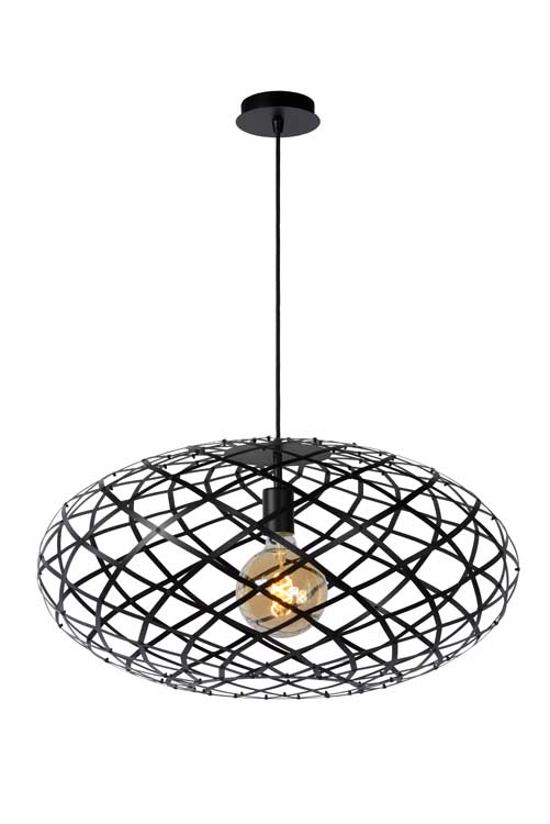 Lucide WOLFRAM - Hanglamp - Ø 65 cm - E27 - Zwart