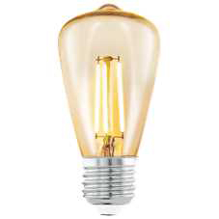 Lamp LED vintage amber tube h140mm E27 4W 220lume
