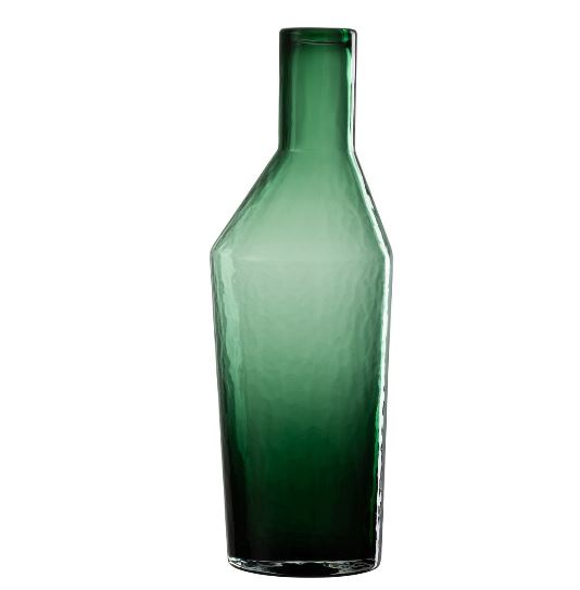 Fles decoratief glas groen oneffen 12 x 12 x 35 cm