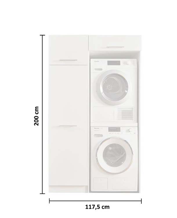 Armoires de machine à laver - Decowash - blanc - set 2 -67,5X117,5X200
