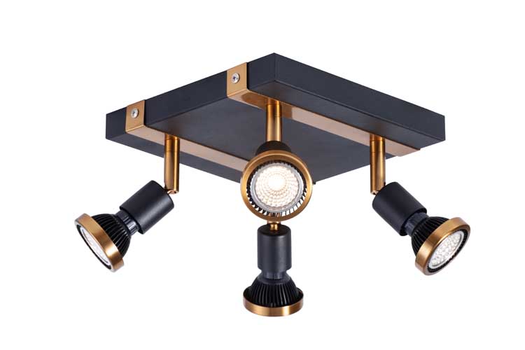 Spot LED SQR noir/bronze GU10 4X5W dimmable