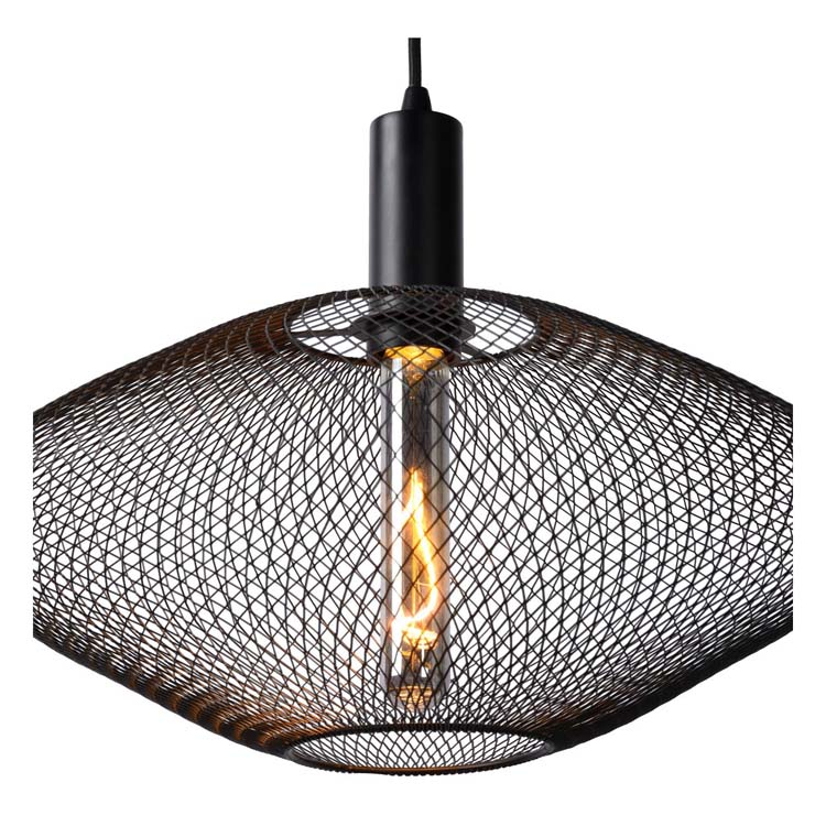 Lucide MESH - Hanglamp - Ø 45 cm - 1xE27 - Zwart