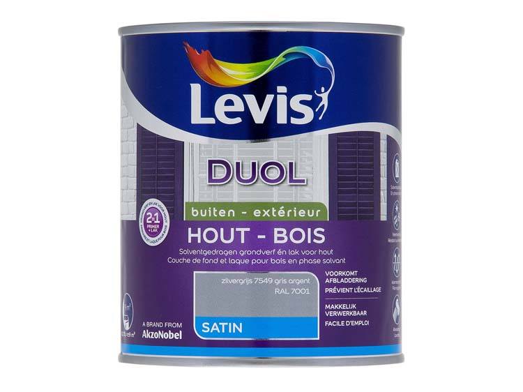 Levis Duol houtlak zijdeglans 0,75l zilvergrijs