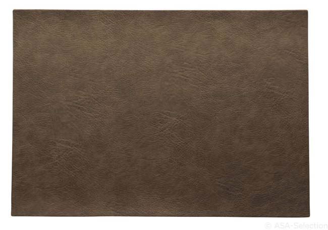 Placemat vegan aspect cuir 46x33 cm nougat