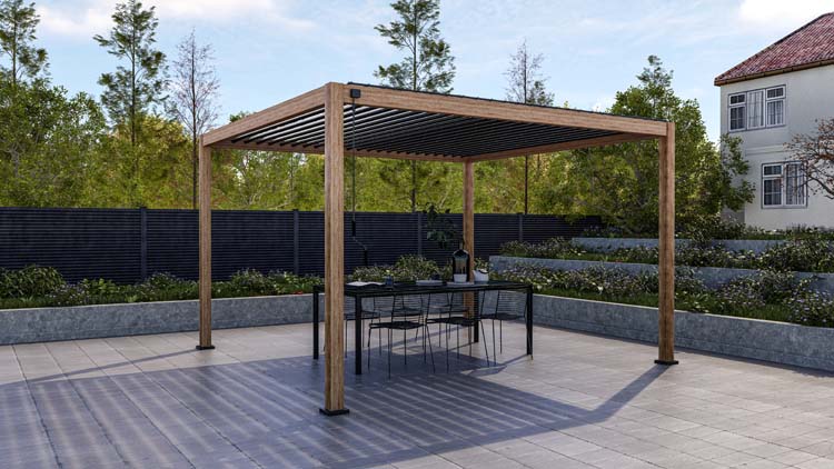 Pergola Solimar alu teak 400 x 300 x 250 cm manuel